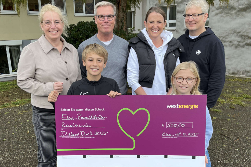 Bild zum Artikel: Schülerinnen und Schüler der Elsa-Brandström-Realschule erlaufen 500 Euro beim Westenergie Distanz Duell